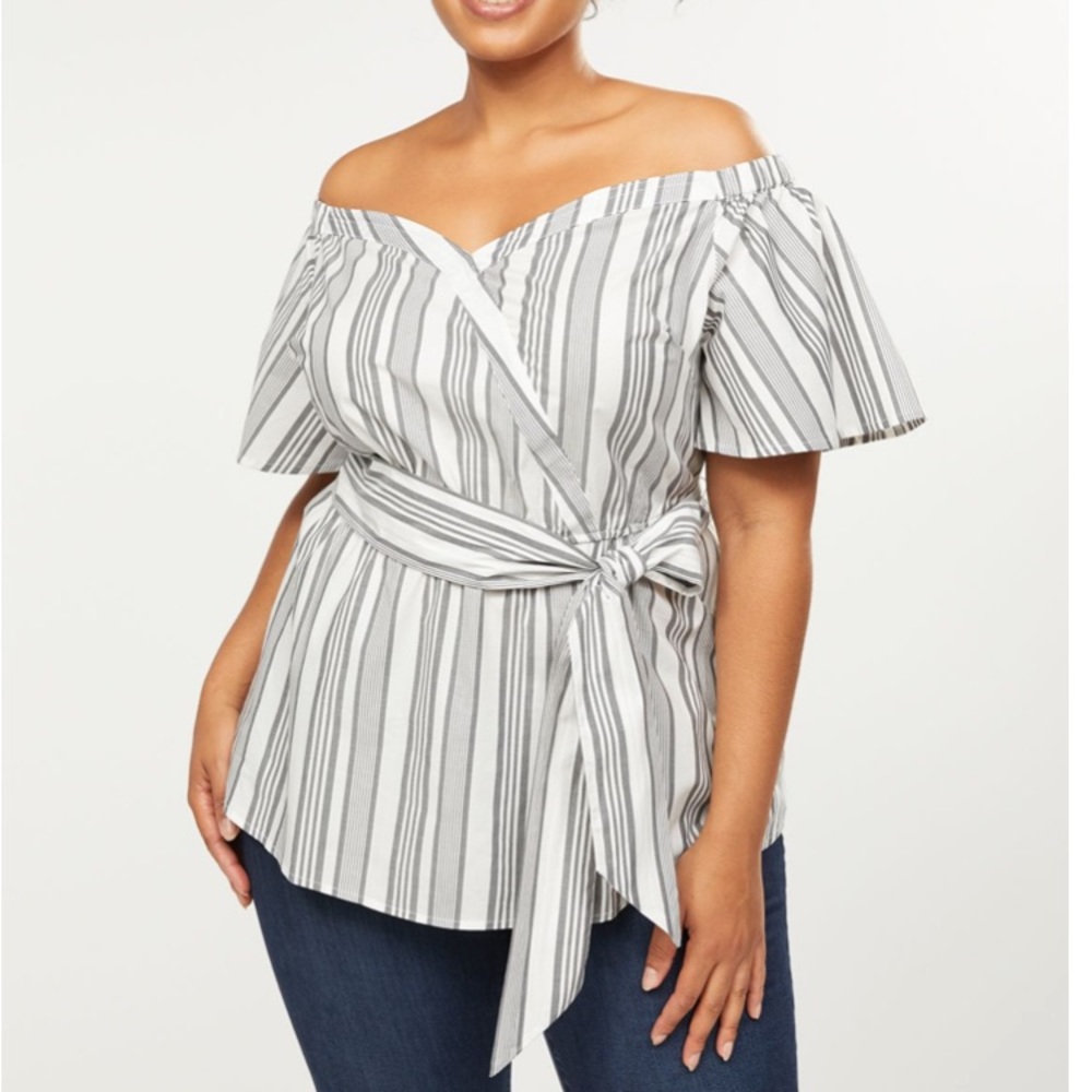 Off the shoulder poplin top